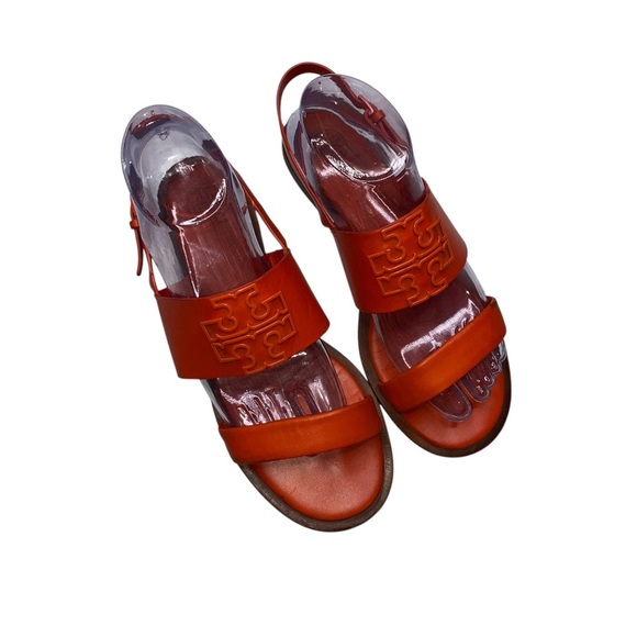 Tory Burch Orange Sandals Stylish Summer Footwear size 9 - Picture 4 of 8